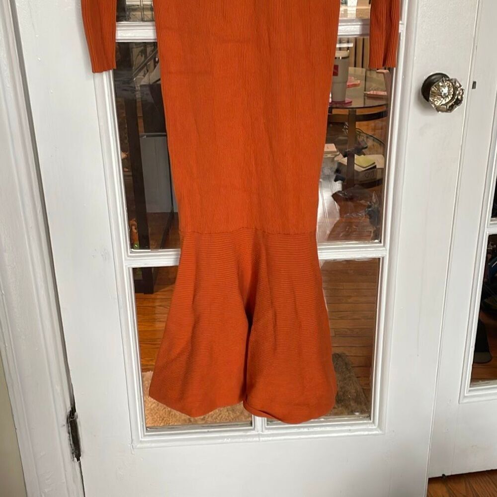 Dress Up Sweater Midi ribbed mermaid tail bodycon Dress - orange plus size 2xl - Picture 12 of 13